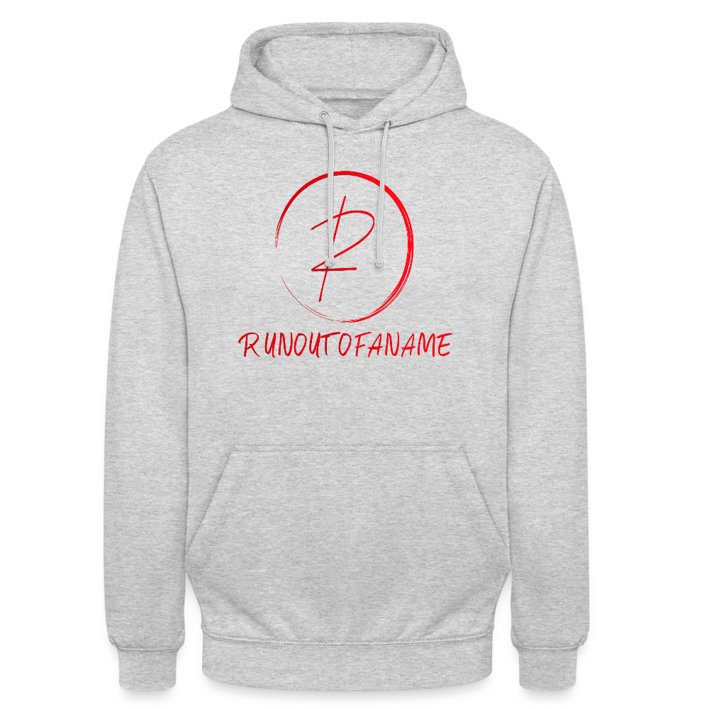 Hoodie Runoutofaname Logo - ljusgråmelerad