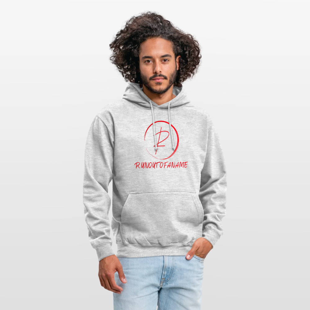 Hoodie Runoutofaname Logo - ljusgråmelerad