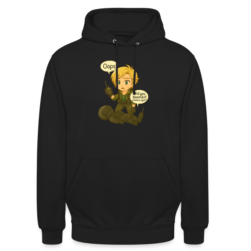 Hoodie Oops by Runoutofaname - svart