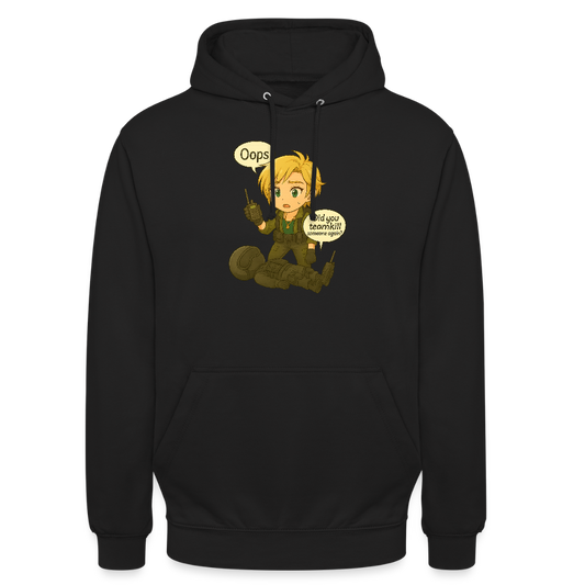 Hoodie Oops by Runoutofaname - svart